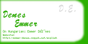 denes emmer business card